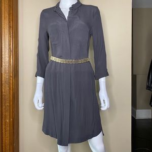 Charcoal Button up Shirt Dress